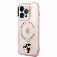 KARL LAGERFELD KLHMP14LHNKIP IPHONE 14 PRO 6.1 "DĖKLAS ROŽINIS/ROŽINIS ICONIC KARL & CHOUPETTE MAGSAFE