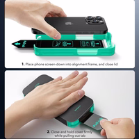 ESR Armorite grūdintas stiklas iPhone 16 su aplikaoriu - su juodu rėmeliu