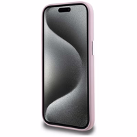 Karl Lagerfeld FW Metal Plate Magnetinis iPhone 15 dėklas - rožinis