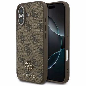 GUESS dėklas telefonui IPHONE 17, suderinamas su MagSafe GUHMP17SP4SM4MW (PU 4G Small 4G ir Classic), rudas