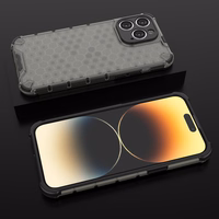Honeycomb dėklas telefonui iPhone 14 Pro Max šarvuotas hibridinis dangtelis skaidrus