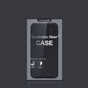 Nillkin Synthetic Fiber S dėklas iPhone 14 Pro Max su kameros dangteliu, juodas