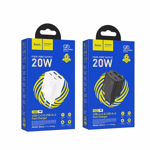 Įkroviklis Hoco 2 x USB C + 2 x USB A QC3.0 PD 3A 20W N55 juodas