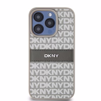 DKNY Odinis mono juosta ir metalinis logotipas dėklas telefonui iPhone 15 Pro Max - smėlio