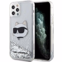 Karl Lagerfeld KLHCP12MLNHCCS iPhone 12/12 Pro 6.1" sidabrinis/sidabrinis kietas dėklas Blizgantis Choupette Galva