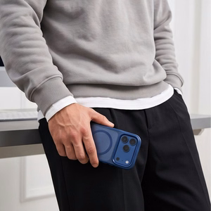 Tech-Protect Magmat MagSafe CC dėklas iPhone 18 Pro Max / 17 Pro Max, matinis tamsiai mėlynas