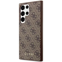 Guess GUHCS23LG4GFBR S23 Ultra S918 rudas/rudas kietas dėklas 4G Metalinis Auksinis Logotipas