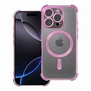 Dėklas telefonui ANTISHOCK ELECTRO IPHONE 16 Pro, suderinamas su MagSafe, rožinis
