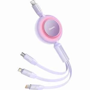BASEUS kabelis 3in1 Type-C į Micro USB / Lightning / Type-C PD QC4.0 3,5A 100W CAMJ010205 1,1m violetinis