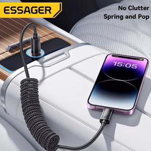USB Laidas Essager Chuan4 juodas 29W Type-C / Lightning 180cm
