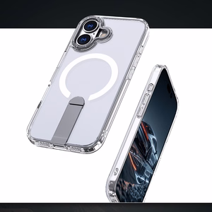 Hybrid Armor X dėklas telefonui iPhone 17 su stovu, suderinamas su MagSafe - permatomas