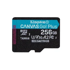 Kingston Atminties kortelė 256GB microSDXC Canvas Go Plus Gen4 200MB/s A2 U3 V30 + adapteris