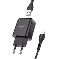 Įkroviklis Hoco USB A 2A 10W + Kabelis USB A į Lightning N2 juodas