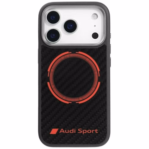 Audi RSQ Anglies pluošto Sportinis raudonas apskritimas Magnetinis dėklas telefonui iPhone 17 Pro - juodas