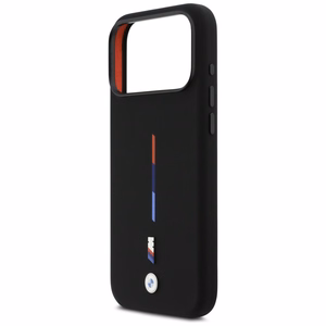BMW M Silicon Tricolor Line MagSafe deklas iPhone 17 Pro Max - juodas