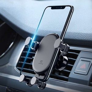 Гравитационный автомобильный держатель Crong Gravity Auto-Lock для телефонов 4.7–6.5", чёрный
