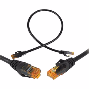 CAT6e UTP tinklo patchcord laidas 8P8C juodas 0,5m
