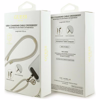 Guess CBDY 4G Charm USB-C / USB-C laidas 150cm - smėlio spalvos