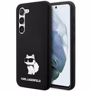 Karl Lagerfeld silikoninis Choupette dėklas telefonui Samsung Galaxy S24+ - juodas