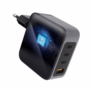 FORCELL F-ENERGY GaN VT-46 pilkas kelioninis įkroviklis 3 x Type C + USB A PD QC4.0 5A 100W su PD