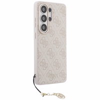 GUESS dėklas for SAMSUNG S26 Ultra GUHMS26LGF4GPI (PU 4G Classic Logo with Charm) rožinis