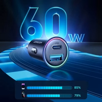 Automobilinis Įkroviklis Joyroom "JR-CCN04" Juodas 60W (1xPD / 1xQC3.0)