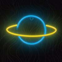 Neon LED Light SATURN geltonas mėlynas Bat + USB FLNE11 Forever Light