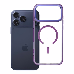 Case for iPhone 17 PRO MAX Frame Clear Hybrid Mag Cover compatible with MagSafe purple