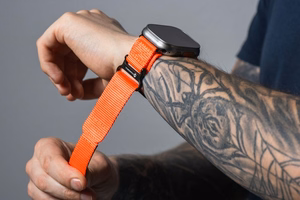 FORCELL F-DESIGN FA05 nailoninis dirželis APPLE laikrodžiui 38 / 40 / 41 mm oranžinis