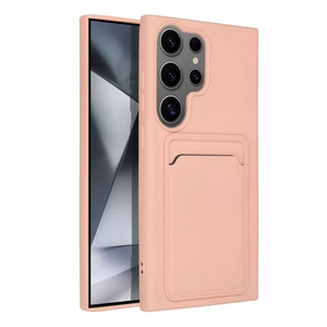 Kortelių dėklas telefonui SAMSUNG S24 Ultra rožinis