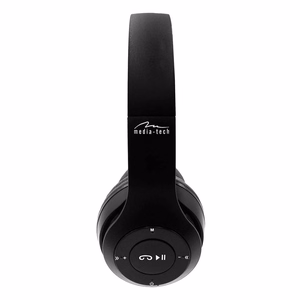 MEDIA-TECH EPSILION BT MT3591 belaidės ausinės Bluetooth 4.2 mikrofonas radijas FM juodos