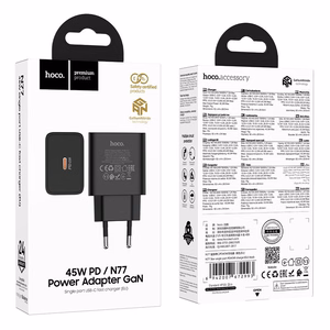 Telefono įkroviklis Hoco USB C QC PD 45W N77 juodas