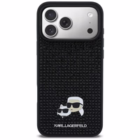 Karl Lagerfeld Rhinestones Karl&Choupette Pin Case for iPhone 17 Pro Max - Juodas