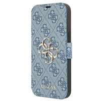 Guess GUBKP13L4GMGBL iPhone 13 Pro / 13 6,1" mėlynas/mėlynas knygutės tipo dėklas 4G Big Metal Logo