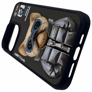 NIMMY dėklas COOL&CUTE 2.0 Šuo IPHONE 15 Pro juodas