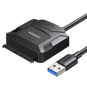 Ugreen CR108 2.5'' / 3.5'' standžiojo disko adapterio laidas (USB-A 3.0 - SATA) - juodas