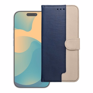 Atverčiamas dėklas Samsung A27 Split Book, tamsiai mėlynas ir kreminis