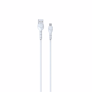 USB kabelis Devia Kintone microUSB 1.0m baltas 5V 2.1A