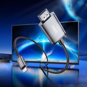 Kabelis Hoco UA27 Lightning to HDMI 2.0m pilkas