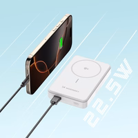 Wozinsky WLWP-10KA0Y3WS 22.5W PD Qi2 10000mAh su stovu Išorinė baterija (f) - balta