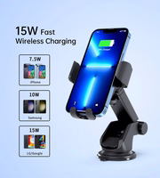 Automobilinis laikiklis-įkroviklis Choetech T203-F 15W Gravity Car Charger Holder juodas
