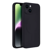 SILICONE MAG COVER dėklas telefonui suderinamas su MagSafe iPhone 14 juodas