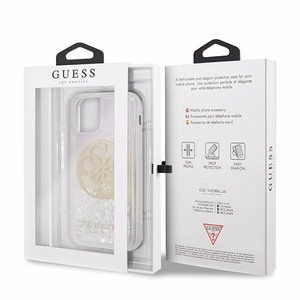 Guess GUHCN58LGIRGP iPhone 11 Pro kietas dėklas Gradient Liquid Glitter Circle Logo