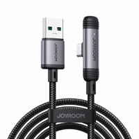 Joyroom S-A56 EnjoyX serijos 90° USB-A - USB-C 3A kabelis 1.2m - juodas