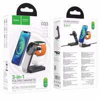 Belaidis įkroviklis Hoco 3in1 15W suderinamas su MagSafe CQ3 juodas