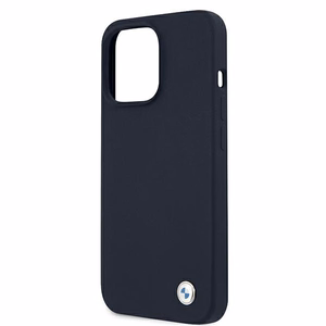 BMW Silicone Signature dėklas telefonui iPhone 13 Pro Max 6.7" - tamsiai mėlynas