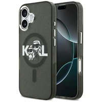 KARL LAGERFELD dėklas telefonui IPHONE 17, suderinamas su magnetiniu MagSafe (KLHMP17SHGKCGKBK, IML Glitter k&C Sketch Logo) juodas