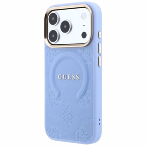 Dėklas, skirtas IPHONE 18 Pro/17 Pro suderinamas su „MagSafe“ (Saffiano Peony Ring) (spalva: šviesiai mėlyna)