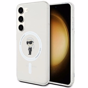 Karl Lagerfeld IML Ikonik magnetinis dėklas telefonui Samsung Galaxy S23 - permatomas