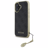 Guess 4G Charms Kolekcijos dėklas iPhone 16 Plus - juodas